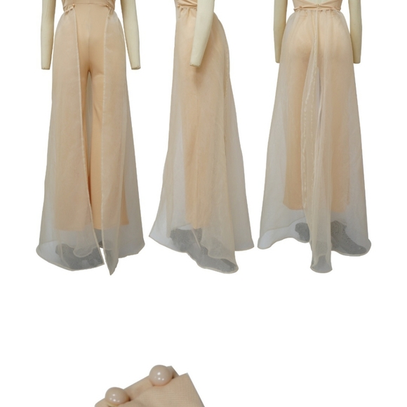 Fashion White Jumpsuit new size S, XL Available Strech Material. With Mesh skirt - Picture 10 of 13